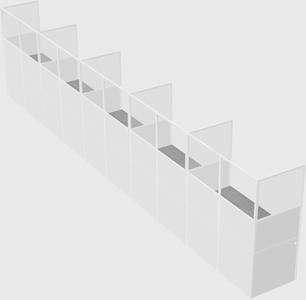 Shared rectangular cubicle