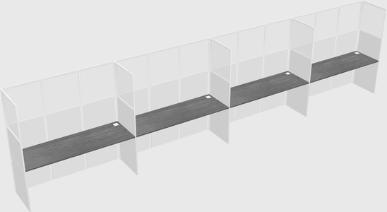 Shared rectangular cubicle