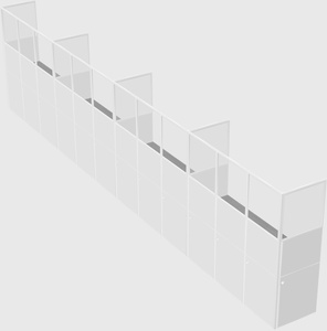 Shared rectangular cubicle