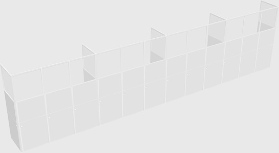 Shared rectangular cubicle