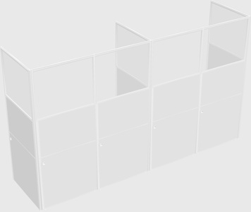 Shared rectangular cubicle