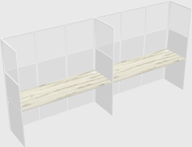 Shared rectangular cubicle