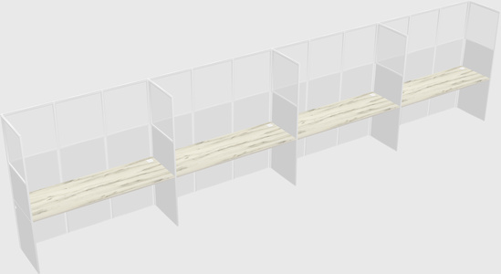 Shared rectangular cubicle