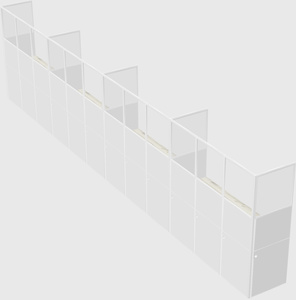 Shared rectangular cubicle