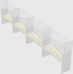 Shared rectangular cubicle