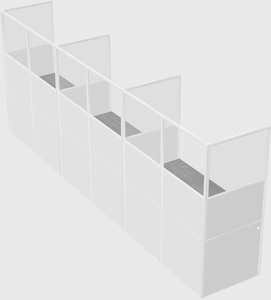 Shared rectangular cubicle
