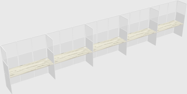 Shared rectangular cubicle