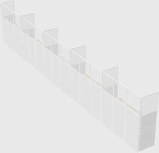 Shared rectangular cubicle