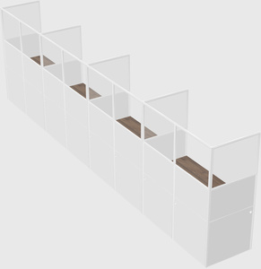 Shared rectangular cubicle