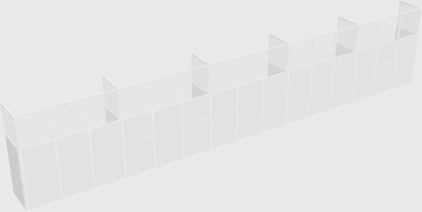 Shared rectangular cubicle
