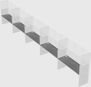 Shared rectangular cubicle