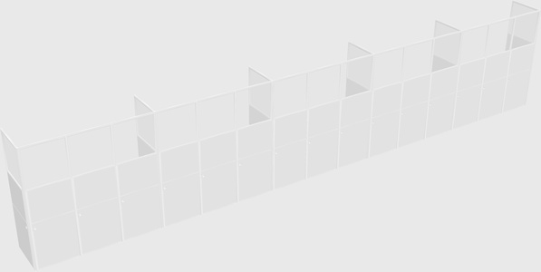 Shared rectangular cubicle