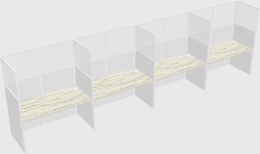 Shared rectangular cubicle