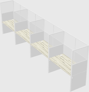 Shared rectangular cubicle