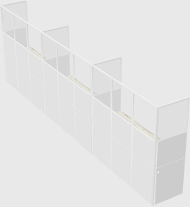 Shared rectangular cubicle