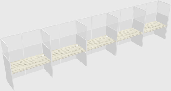 Shared rectangular cubicle