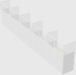Shared rectangular cubicle