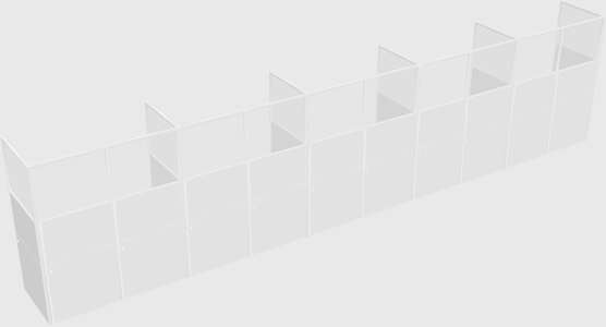 Shared rectangular cubicle