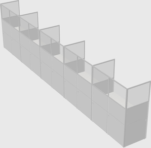 Shared rectangular cubicle