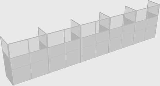 Shared rectangular cubicle