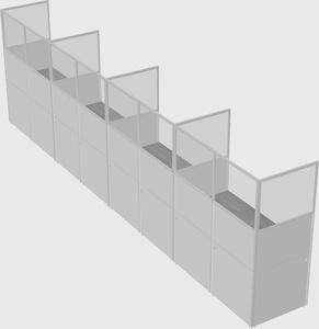 Shared rectangular cubicle