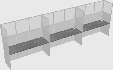 Shared rectangular cubicle