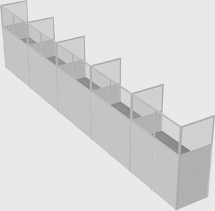 Shared rectangular cubicle