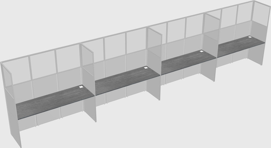 Shared rectangular cubicle