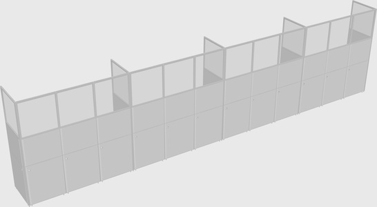 Shared rectangular cubicle