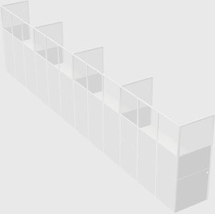 Shared rectangular cubicle