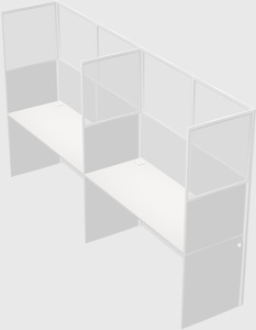 Shared rectangular cubicle