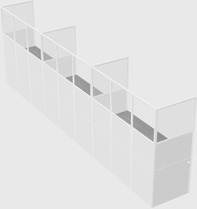 Shared rectangular cubicle