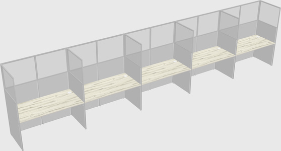 Shared rectangular cubicle