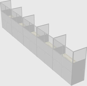 Shared rectangular cubicle