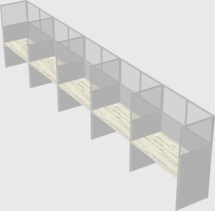 Shared rectangular cubicle