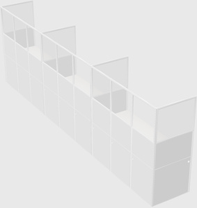 Shared rectangular cubicle