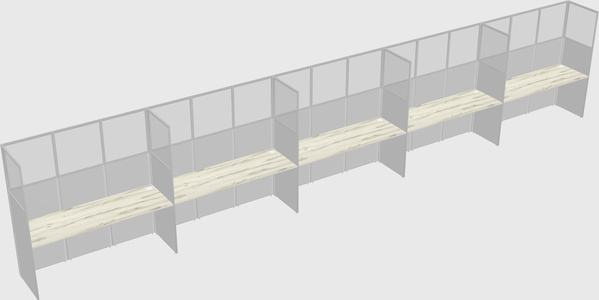 Shared rectangular cubicle
