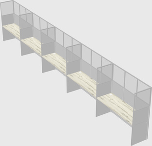 Shared rectangular cubicle