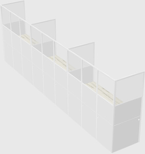 Shared rectangular cubicle