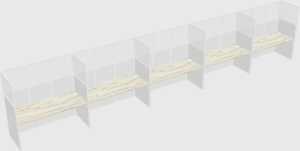 Shared rectangular cubicle