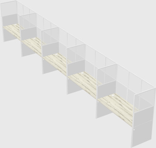 Shared rectangular cubicle