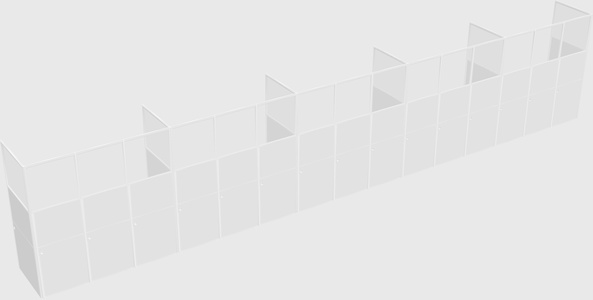 Shared rectangular cubicle
