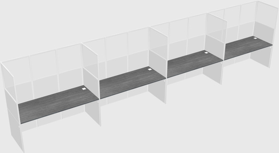 Shared rectangular cubicle