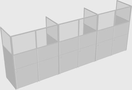 Shared rectangular cubicle