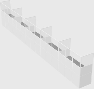 Shared rectangular cubicle