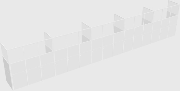 Shared rectangular cubicle