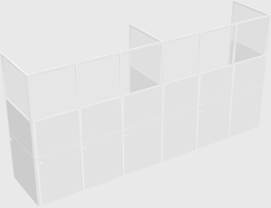 Shared rectangular cubicle
