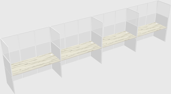 Shared rectangular cubicle
