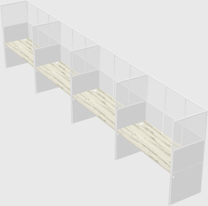 Shared rectangular cubicle