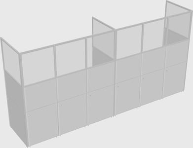 Shared rectangular cubicle